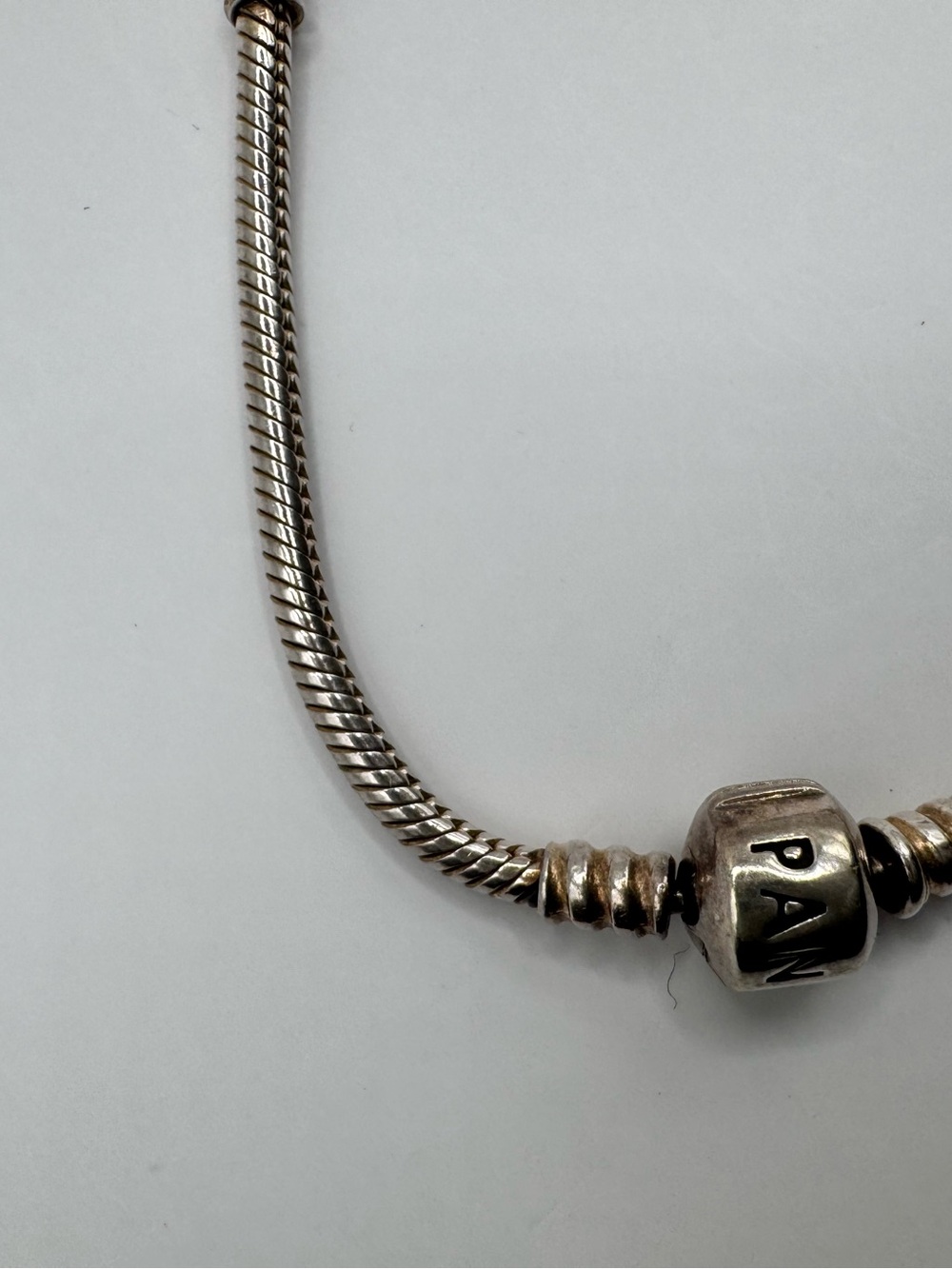 Pandora Moments Sterling Silver Snake Chain Necklace 18” Barrel Clasp